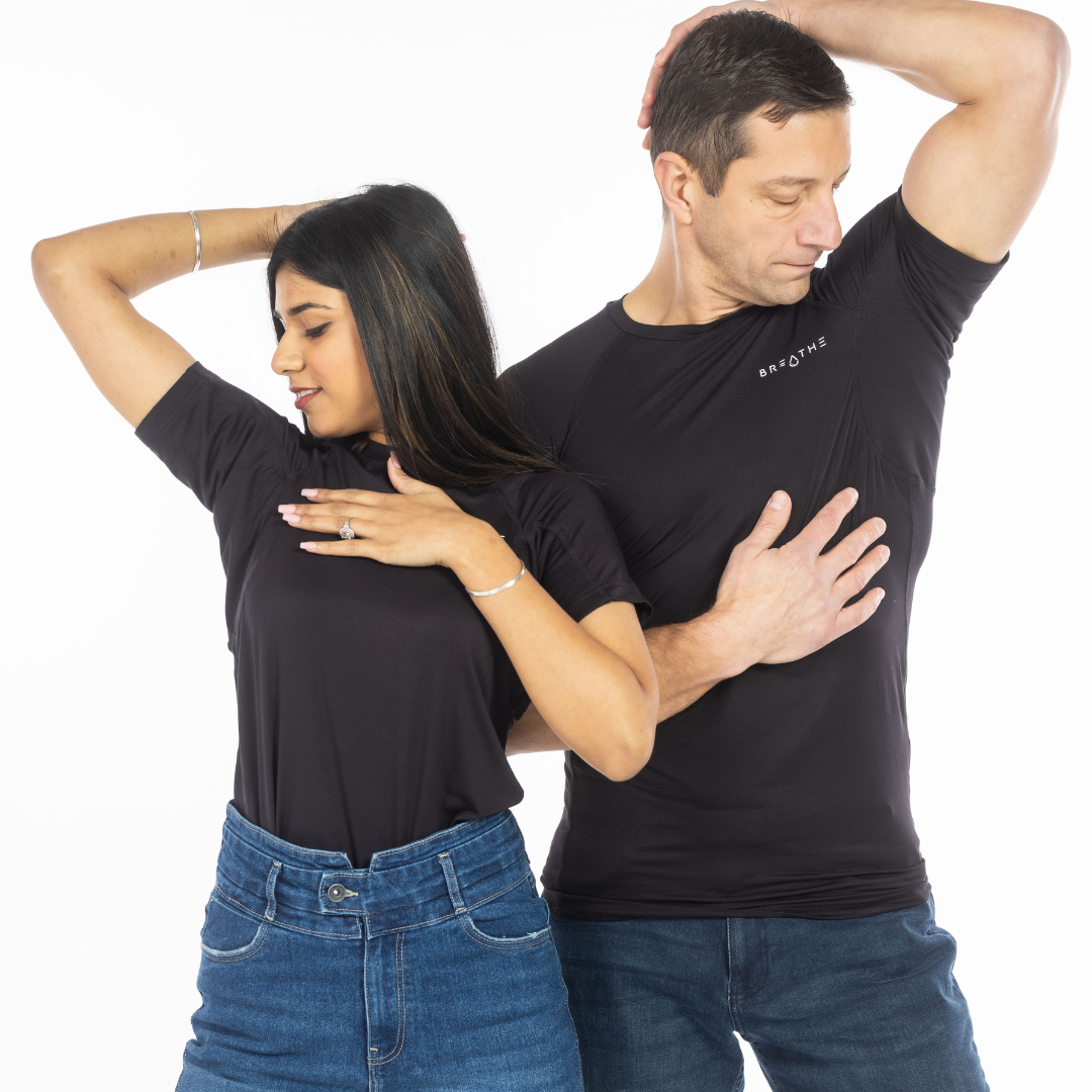 BREATHE Black Sweatproof Undershirt Multipack (Pack of 3)