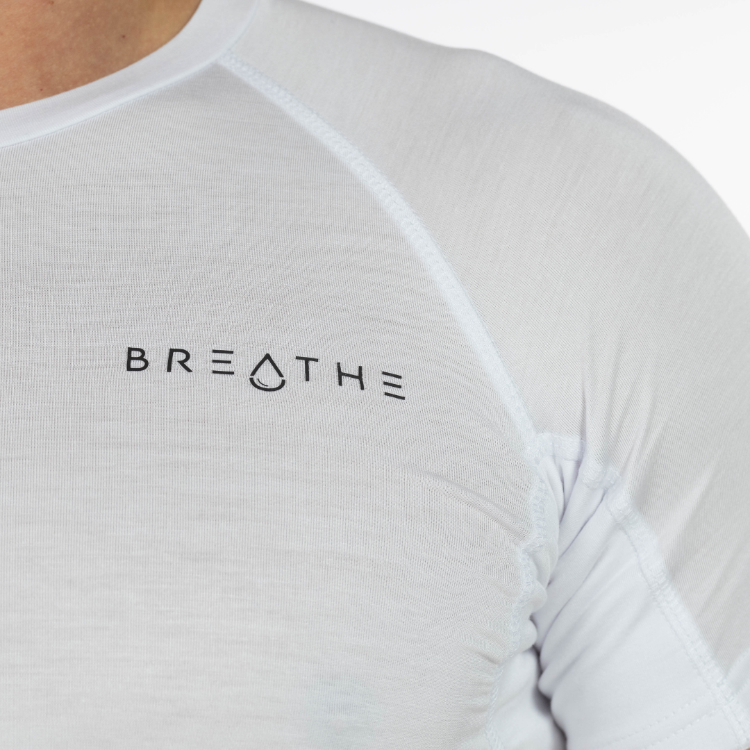 Mens Sweatproof Crewneck Undershirt White