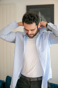 Mens Sweatproof Crewneck Undershirt White