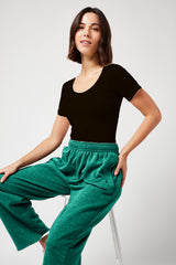 BLACK ON BLACK - Womens Scoopneck Sweatproof Undershirt Black