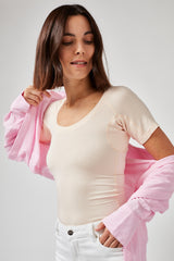 Sweatproof Scoop Neck Undershirt (Nude)