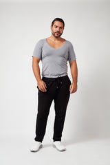 Sweatproof Deep V Neck Undershirt (Grey)