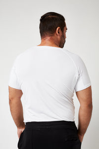 Sweatproof Deep V Neck Undershirt (White)
