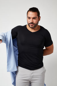 Sweatproof V Neck Undershirt (Black)