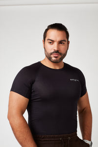 Mens Sweatproof Crewneck Undershirt Black