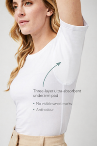 Womens Sweatproof Crewneck Undershirt White