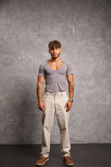 Sweatproof Deep V Neck Undershirt (Grey)