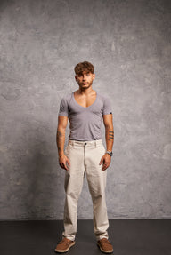 Sweatproof Deep V Neck Undershirt (Grey)