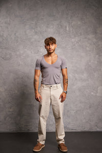 Sweatproof Deep V Neck Undershirt (Grey)