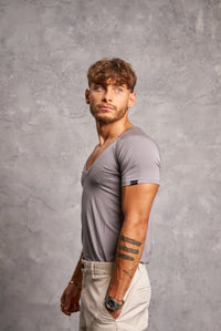 Sweatproof Deep V Neck Undershirt (Grey)