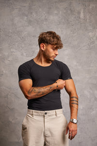 Mens Sweatproof Crewneck Undershirt Black