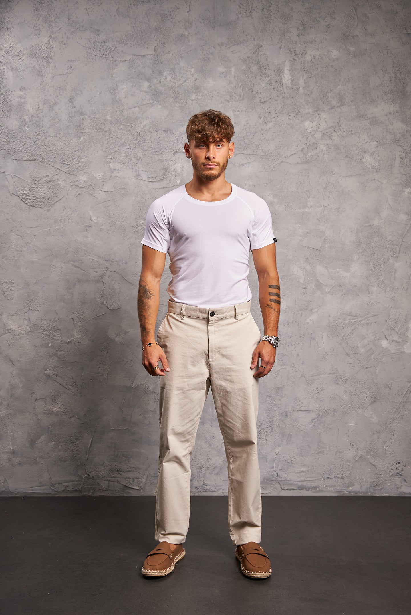 Mens Sweatproof Crewneck Undershirt White
