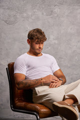 Mens Sweatproof Crewneck Undershirt White