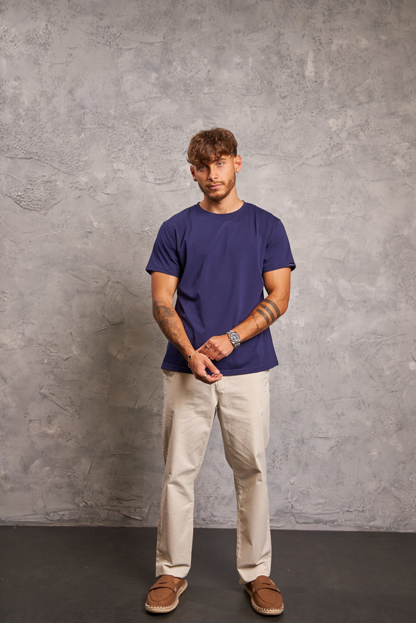 Navy SweatBlock Tee
