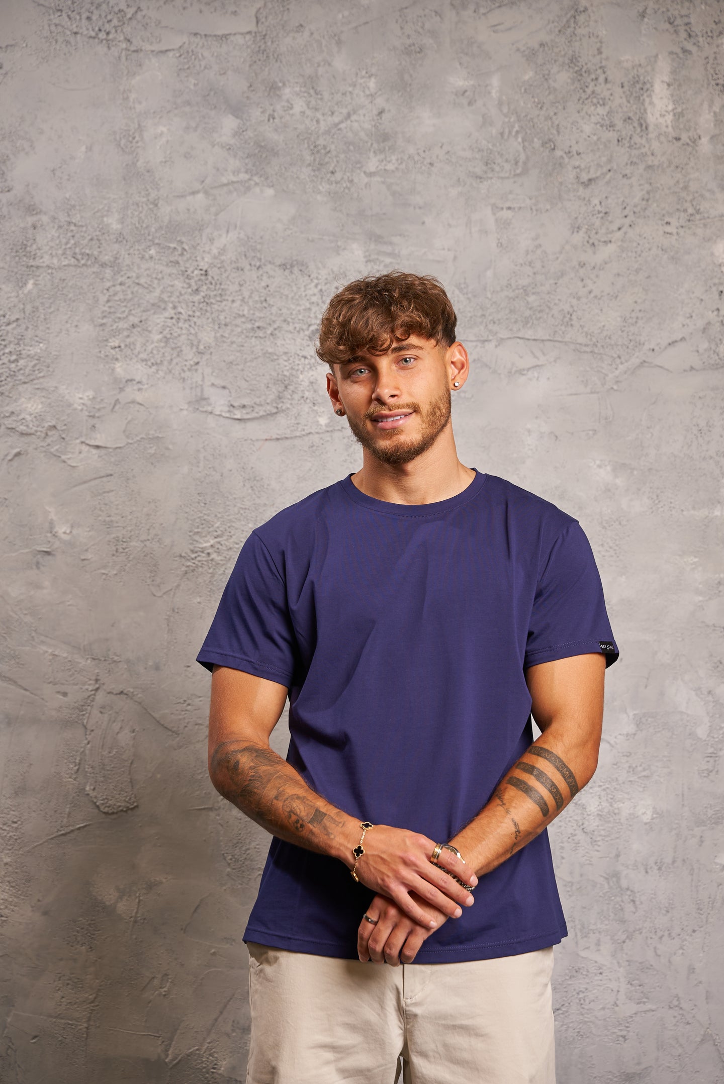 Navy SweatBlock Tee