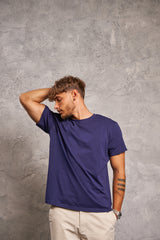 Navy SweatBlock Tee
