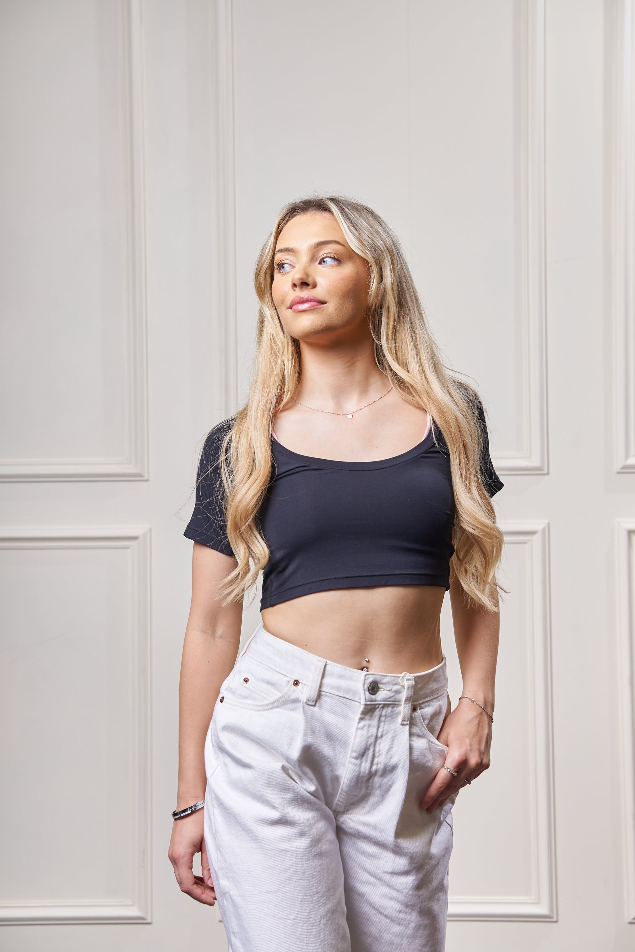 Black ScoopNeck Crop Top