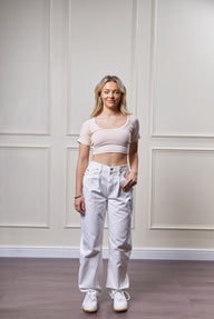 Nude ScoopNeck Crop Top