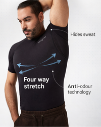 Mens Sweatproof Crewneck Undershirt Black