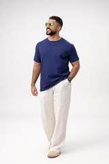 Navy SweatBlock Tee