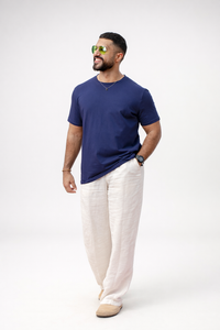 Navy SweatBlock Tee