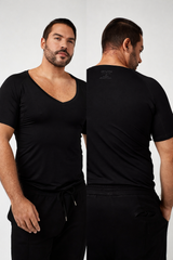 Sweatproof Deep V Neck Undershirt (Black)