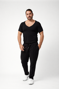 Sweatproof Deep V Neck Undershirt (Black)