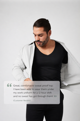 Sweatproof Deep V Neck Undershirt (Black)