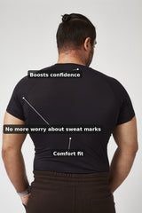 Mens Sweatproof Crewneck Undershirt Black