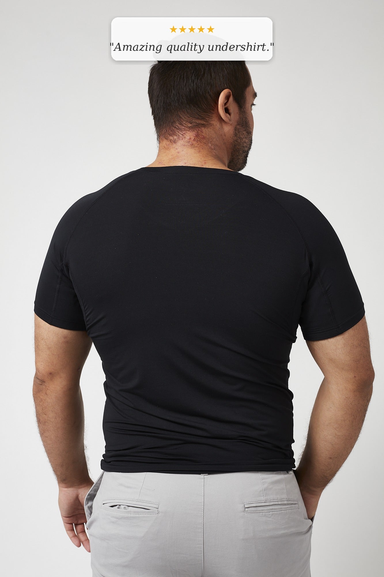 Sweatproof V Neck Undershirt (Black)