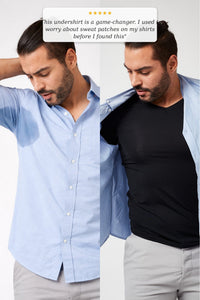 Sweatproof V Neck Undershirt (Black)