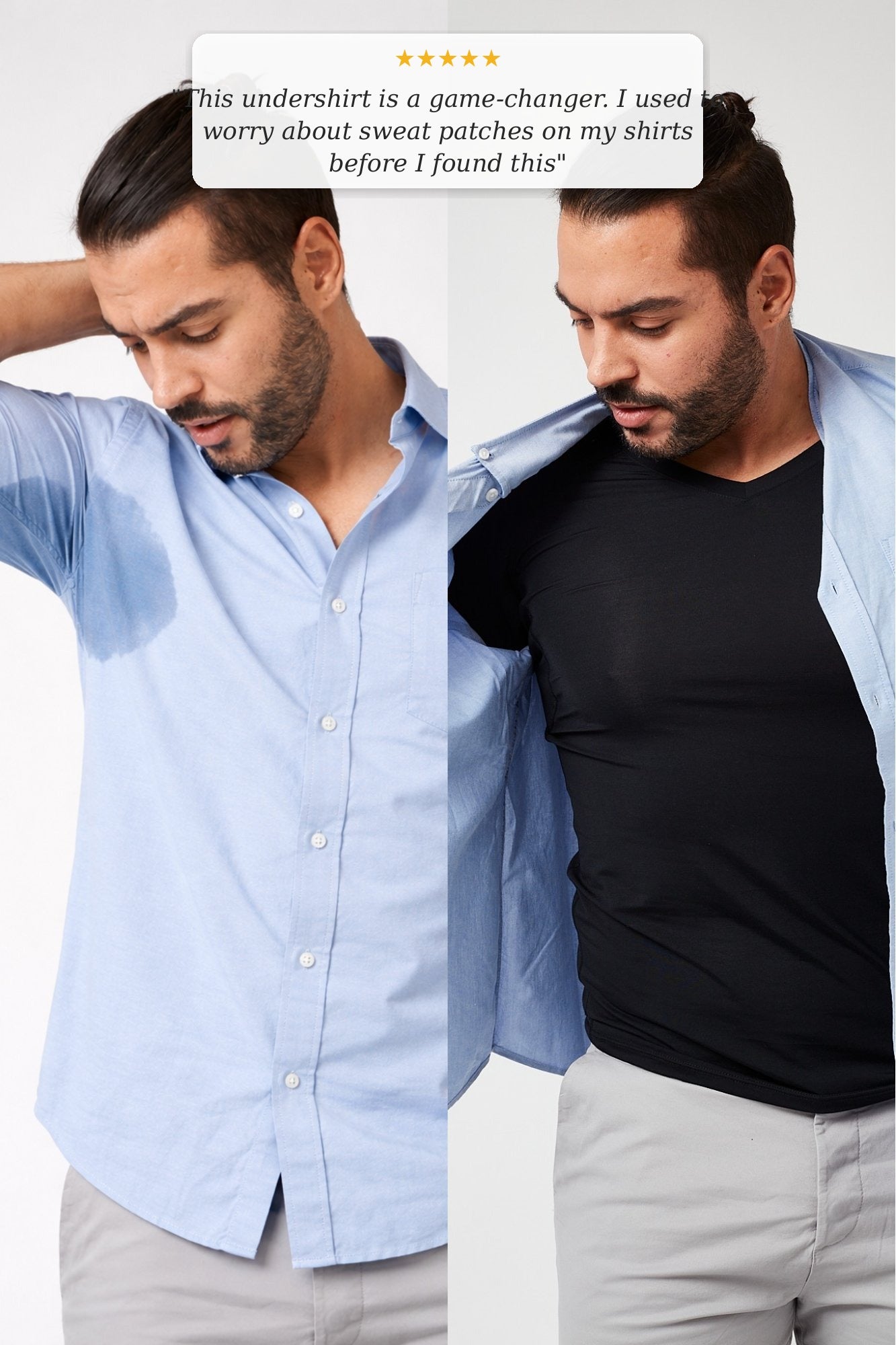 Sweatproof V Neck Undershirt (Black)
