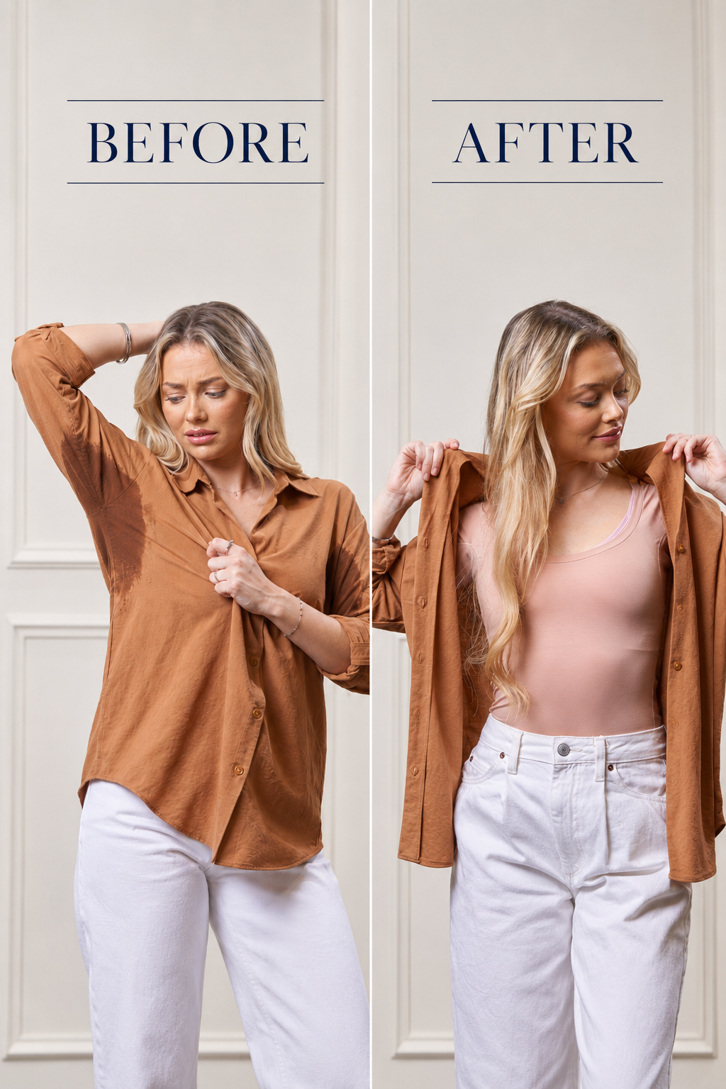 Womens Scoopneck Sweatproof Undershirt Blush