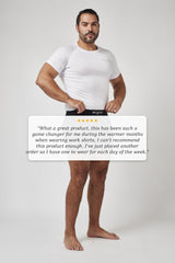 Mens Sweatproof Crewneck Undershirt White