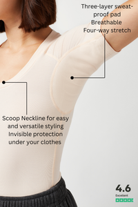 Sweatproof Scoop Neck Undershirt (Nude)