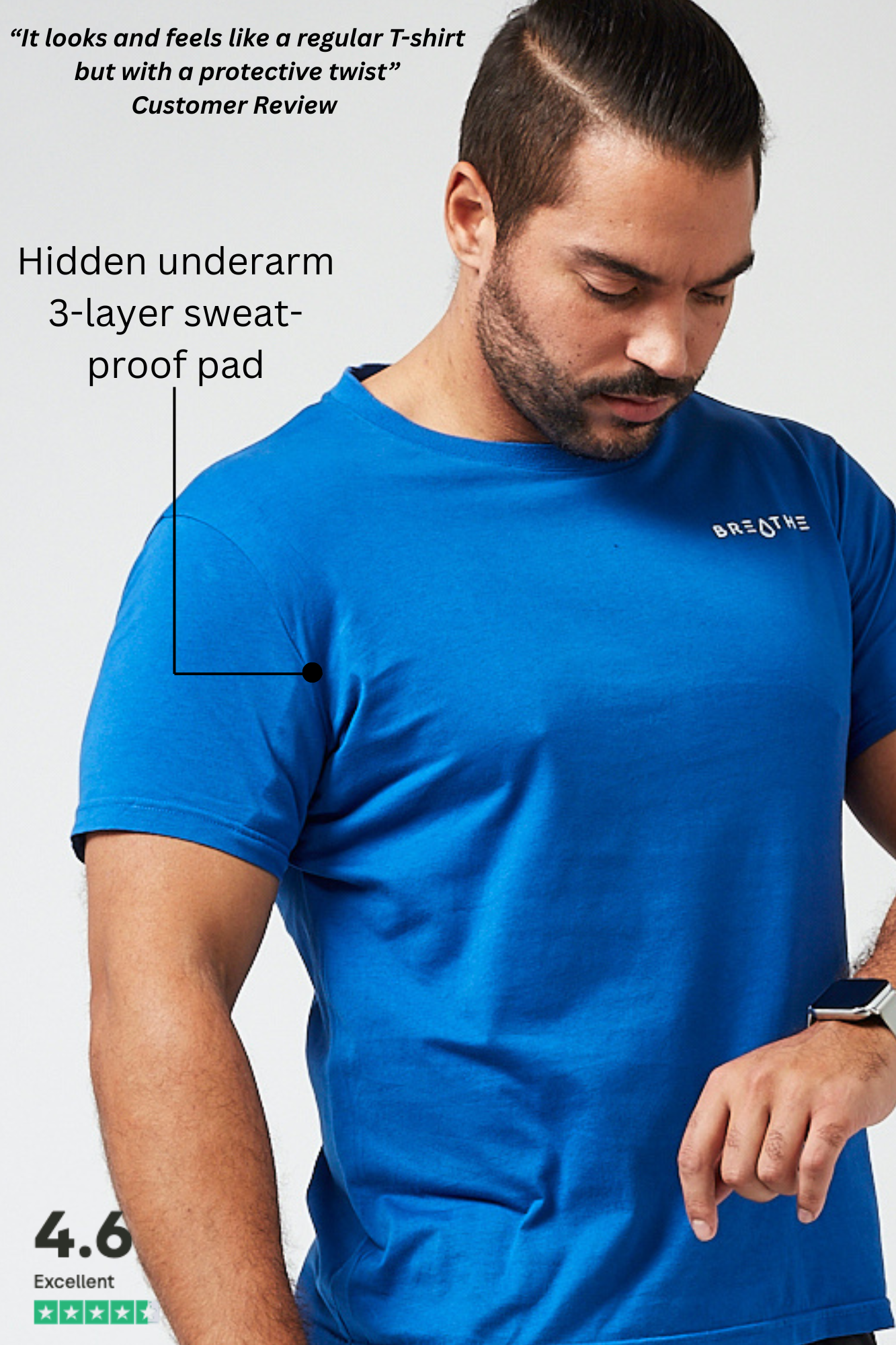 Mens Sweatproof T-Shirt Royal Blue