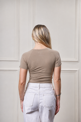 Womens Crewneck Sweatproof Undershirt Espresso