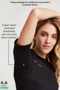 Womens Sweatproof Crewneck Undershirt Black