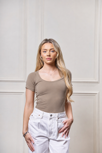 Womens Scoopneck Sweatproof Undershirt Espresso