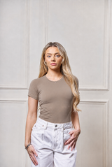 Womens Crewneck Sweatproof Undershirt Espresso